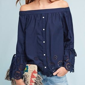 Off-The-Shoulder Eyelet Blouse Anthropologie